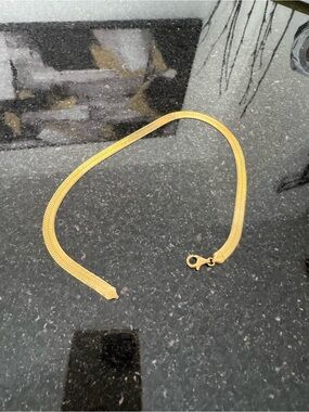 Gold Herringbone Chain Necklace